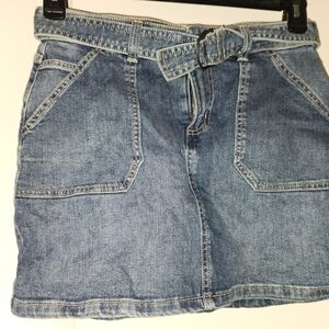 SO Blue Denim Skirt with Belt Size 16